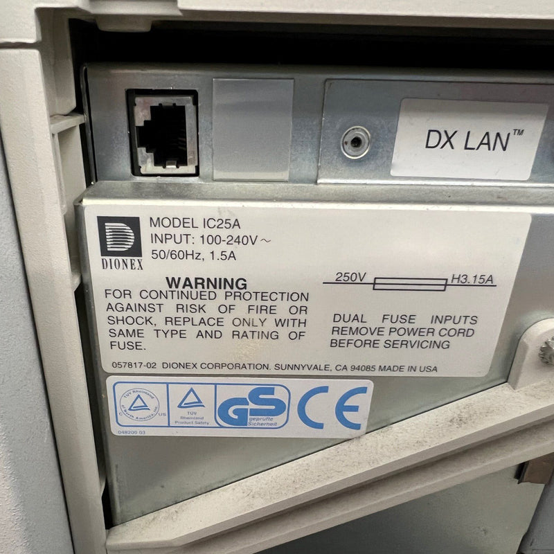 Dionex IC 25 Ion Chromatography (IC)