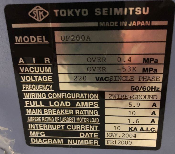 Accretech / TSK UF 200 A Automatic Wafer Prober