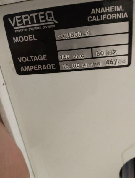 Verteq SC 1600 4 SRD (Spin Rinse Dryer)