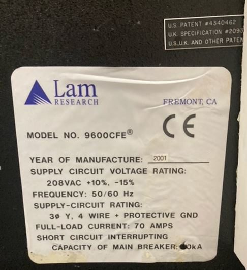 Lam 9600 CFE Dry Etcher