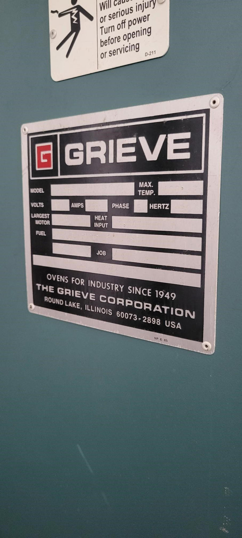 Grieve 333 Oven