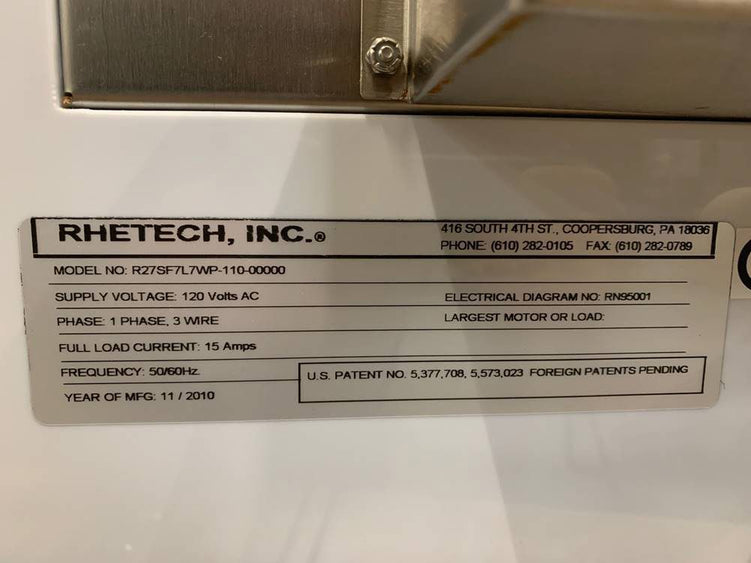 RheTech R 27 SF 7 L 7 WP-110-00000 SRD (Spin Rinse Dryer)