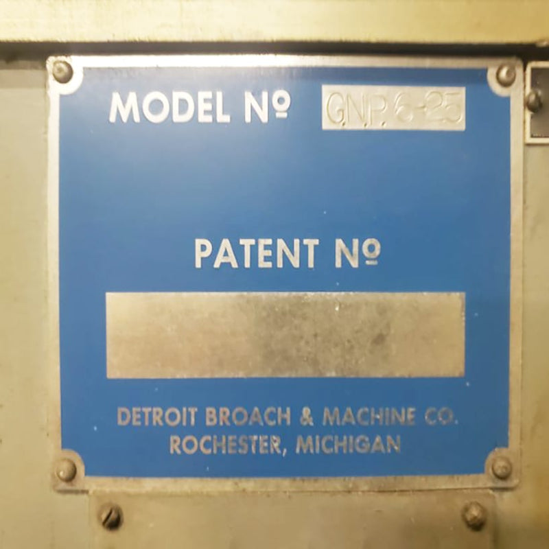 Detroit Broach & Machine GNP 6 25 Vertical Power Broach