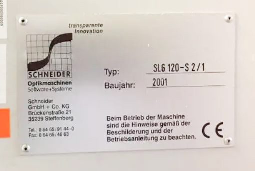 Schneider 1 SLG 120 S 2/1 CNC Spherical Lens Generator