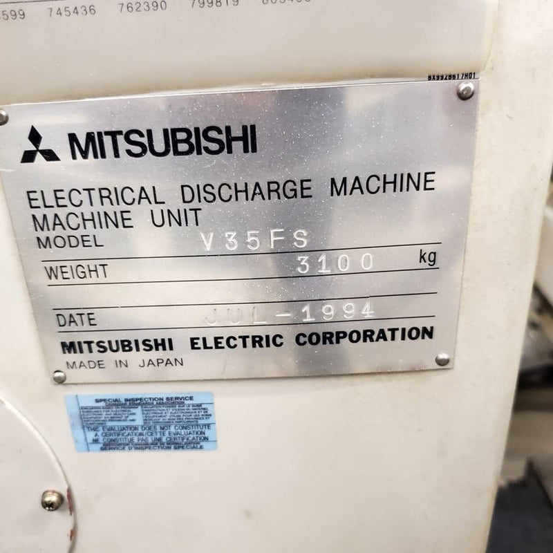 Mitsubishi V 35 FS EDM (Electrical Discharge Machine)