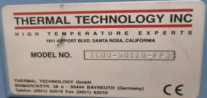Thermal Technology 1000-50120-FP 33 TTI Annealing Furnace