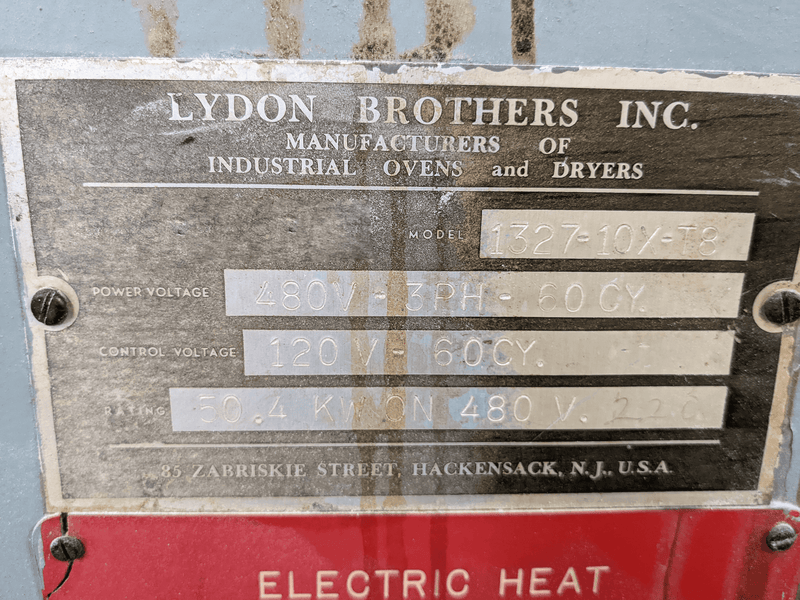 Lydon Brothers 1327-10 X T 8 Oven