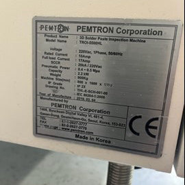 Pemtron TROI-5500 HL 3D Solder Paste Inspection