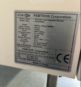Pemtron TROI-5500 HL 3D Solder Paste Inspection