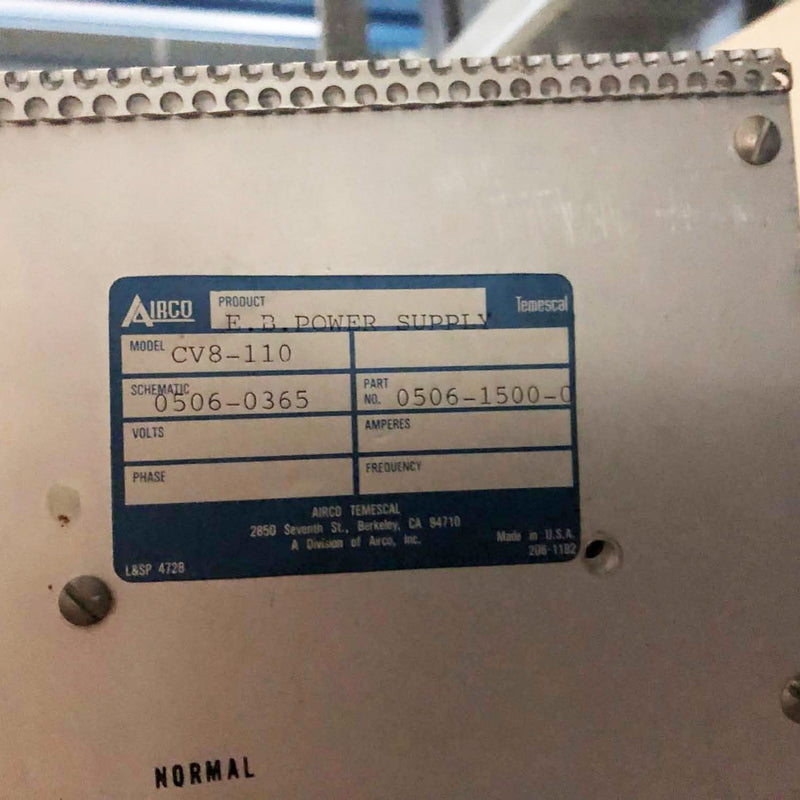 Ferrotec / Temescal CV 8 Power Supply