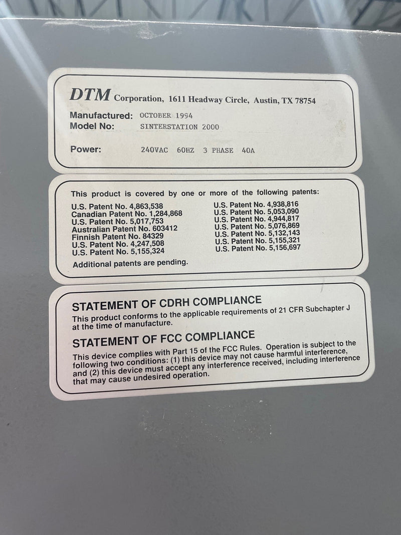 DTM Sinterstation 2000