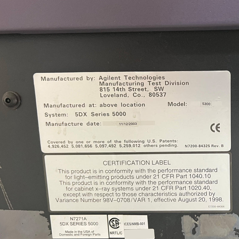 Agilent 5 DX Series 5000 / 5300 Analyzer
