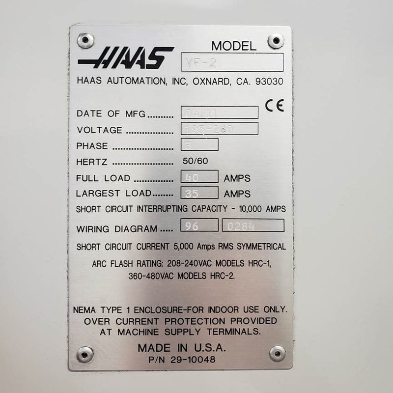 Haas VF 2 CNC Vertical Mill