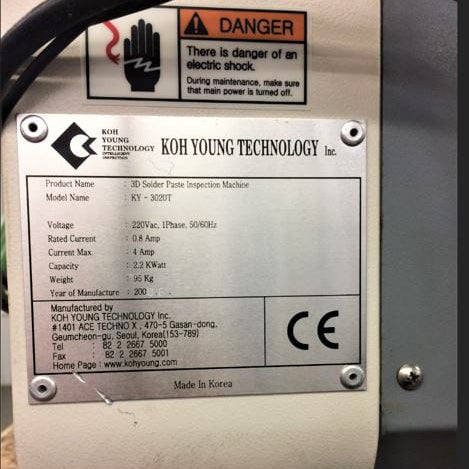 Koh Young KY 3020 T SPI (Solder Paste Inspection)
