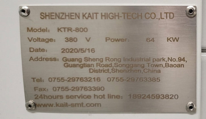 Shenzhen Kait High-Tech KTR 800 Reflow Oven