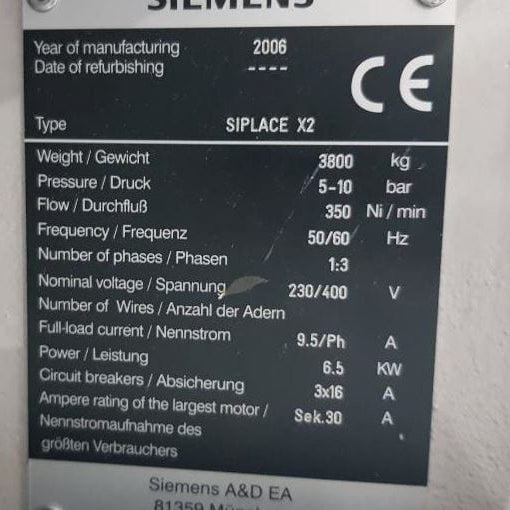 Siemens Siplace X 2 Placement Machine
