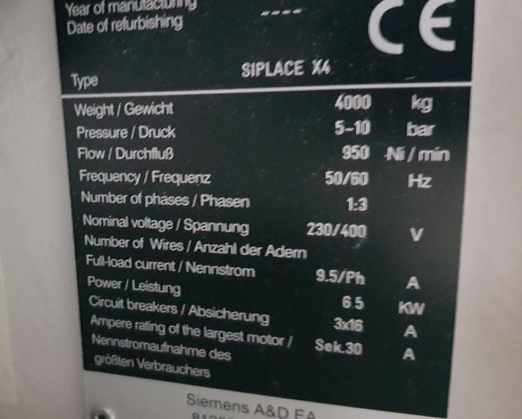 Siemens Siplace X 4 Placement Machine