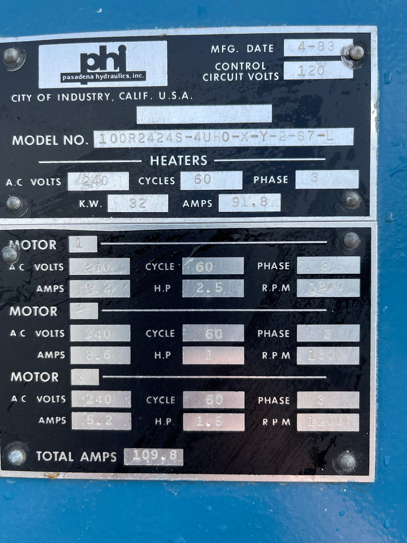 PHI 100 R 2424 S-4 UH 0 X Y 2 S 7 L Press