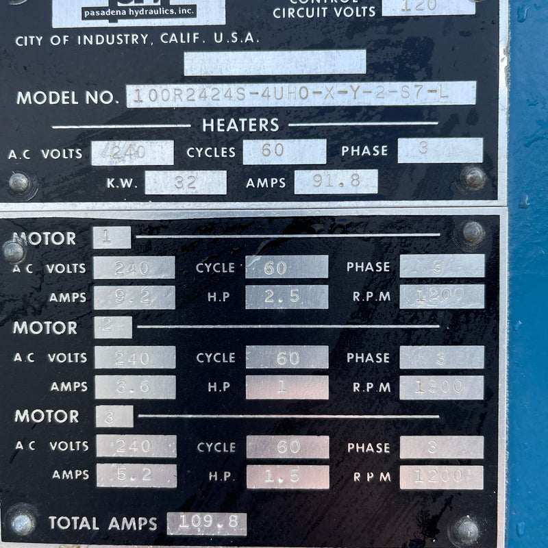 PHI 100 R 2424 S-4 UH 0 X Y 2 S 7 L Press