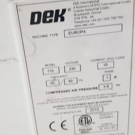 Dek Europa Screen Printer