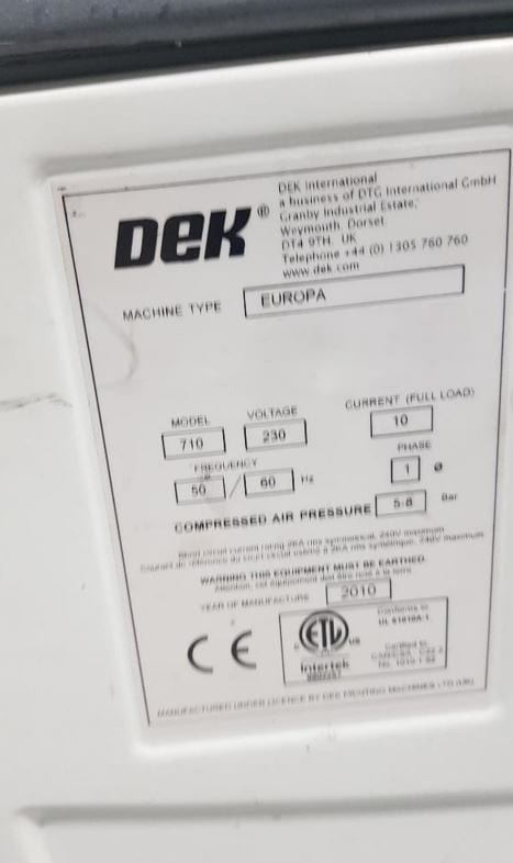 Dek Europa Screen Printer