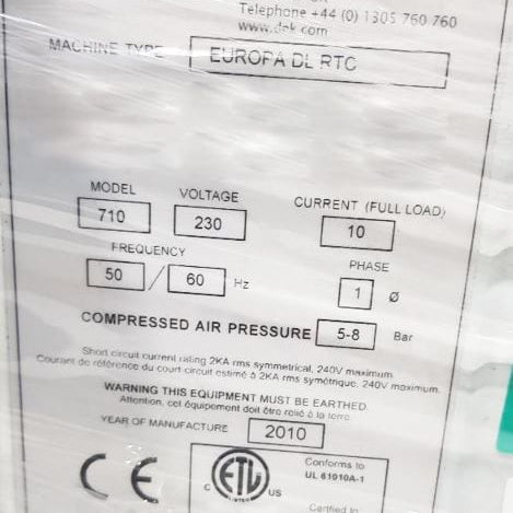 Dek Europa DL RTC Screen Printer