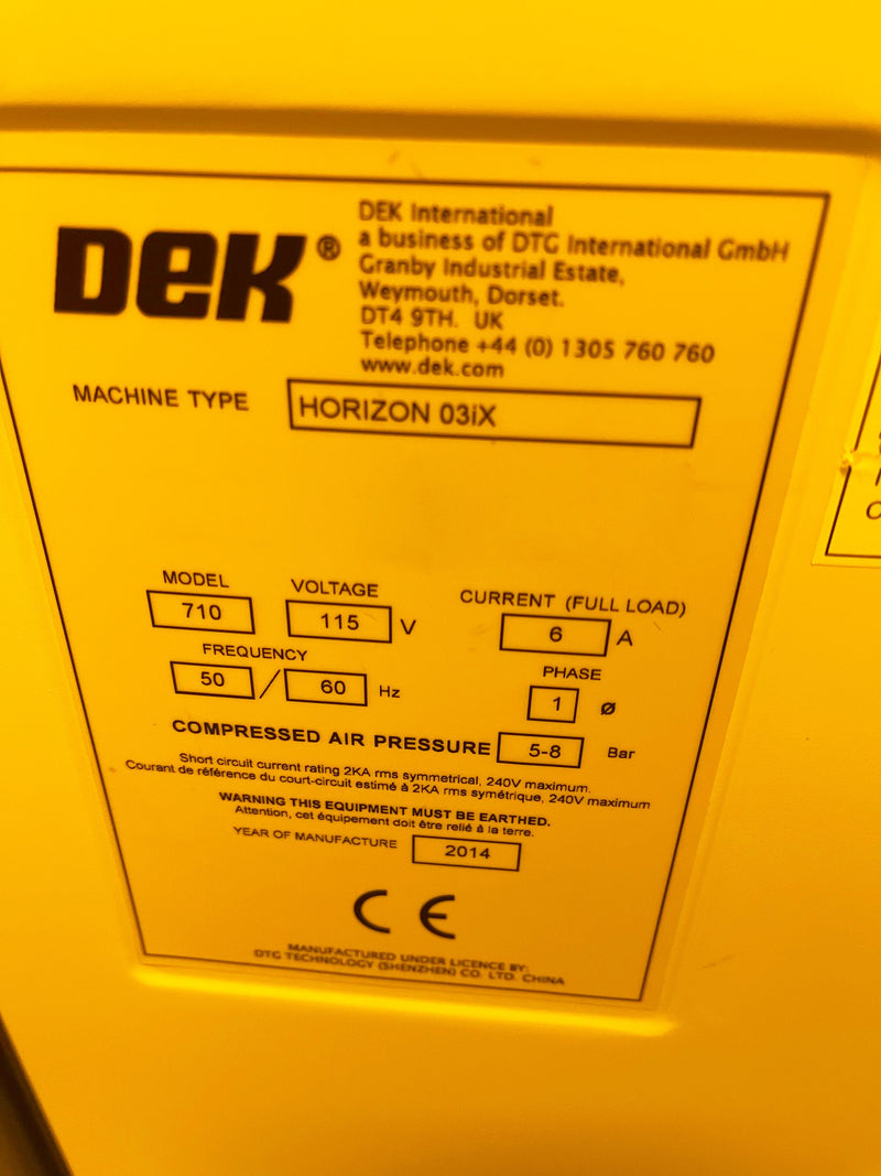 Dek Horizon 03 iX Screen Printer