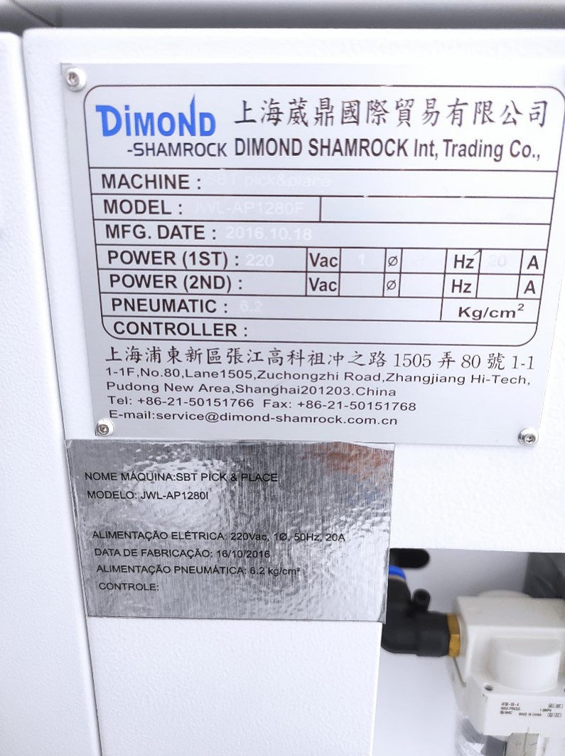 Dimond Shamrock JWL-AP 1280 F SBT Pick and Place
