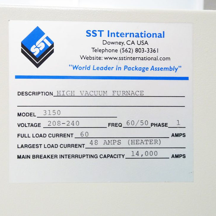 SST 3150 High Vacuum Furnace