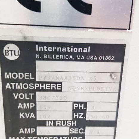 BTU Pyramax 150 N X 5 Reflow Oven