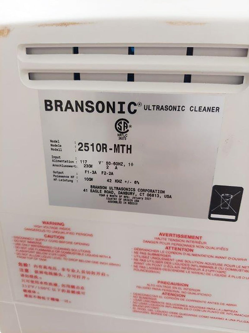 Bransonic 2510 R-MTH Ultrasonic Cleaner