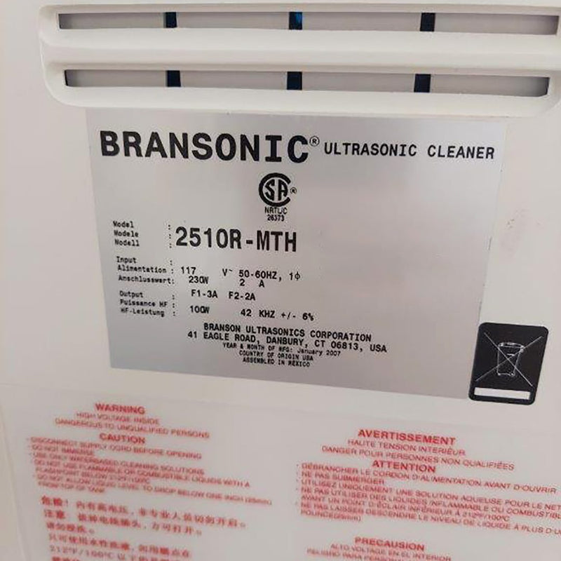 Bransonic 2510 R-MTH Ultrasonic Cleaner