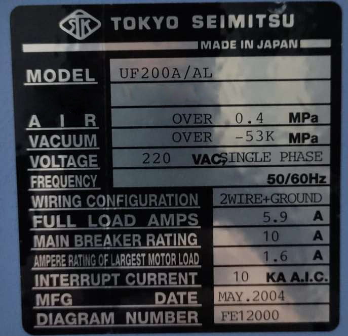 Accretech / TSK UF 200 A / AL Prober