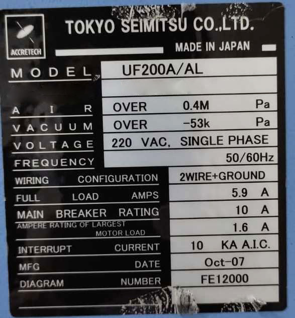 Accretech / TSK UF 200 A / AL Prober