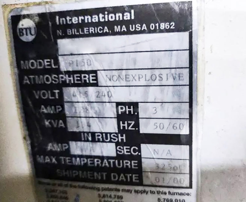 BTU Paragon P 150 Reflow Oven