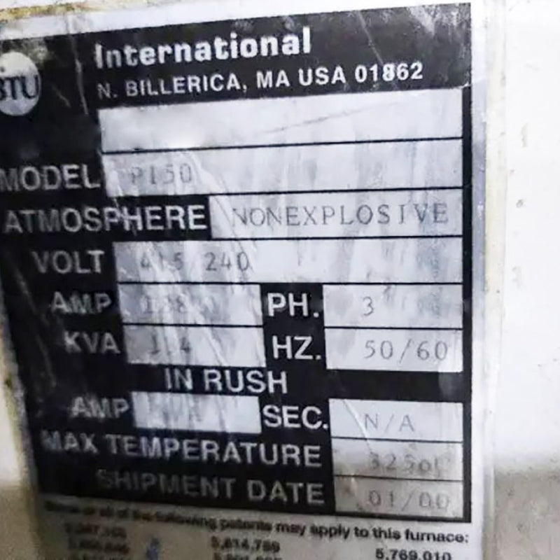 BTU Paragon P 150 Reflow Oven