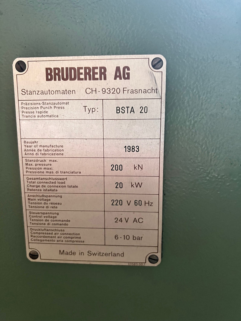 Bruderer BSTA 20 Press