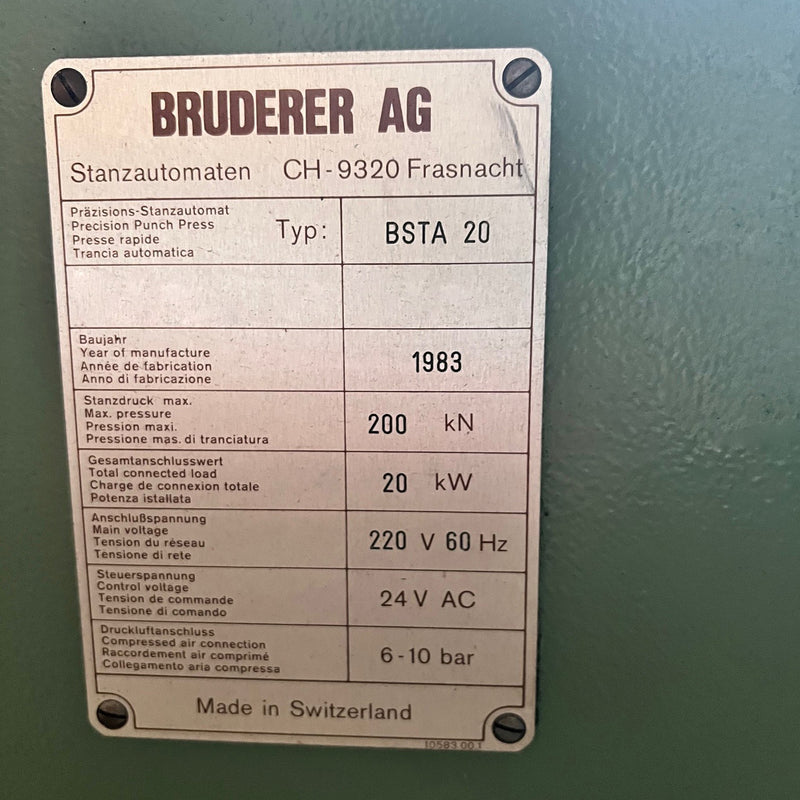 Bruderer BSTA 20 Press