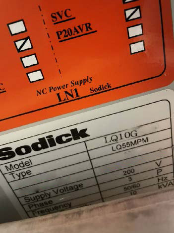 Sodick AQ 55 L Sinker EDM (Electrical Discharge Machine)