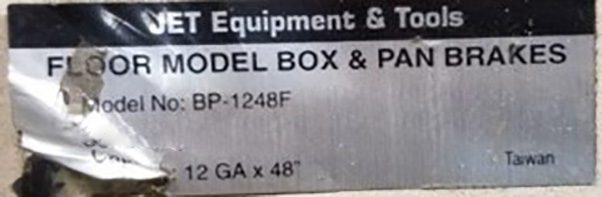 Jet BP 1248 F Metal Brake