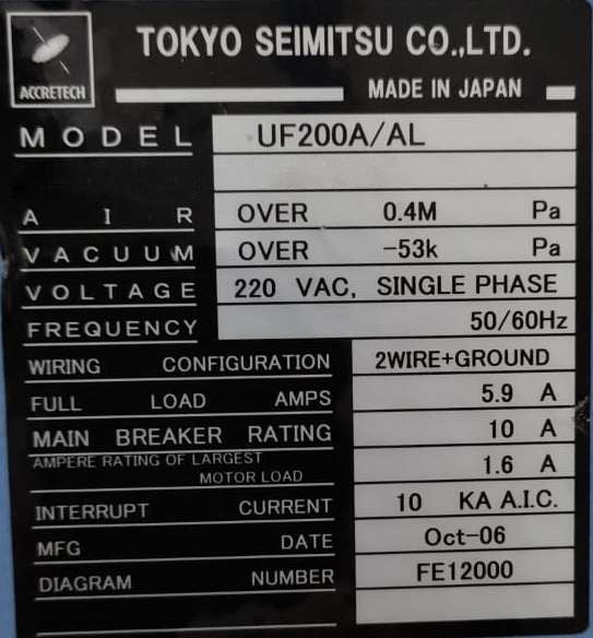 Accretech / TSK UF 200 A / AL Prober