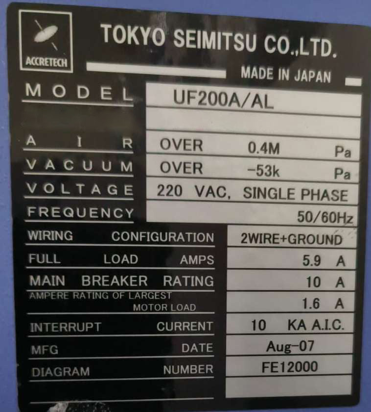 Accretech / TSK UF 200 A / AL Prober