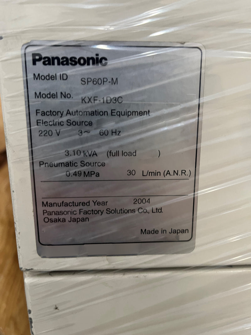 Panasonic KXF 1 D 3 C Screen Printer