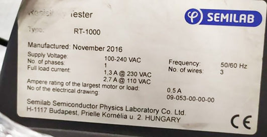 Semilab RT 1000 Electrical Resistivity Measurement Device