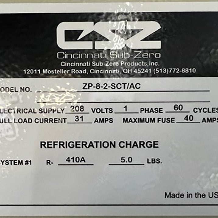 Cincinnati Sub-Zero ZP-8-2-SCT/AC Environmental Chamber