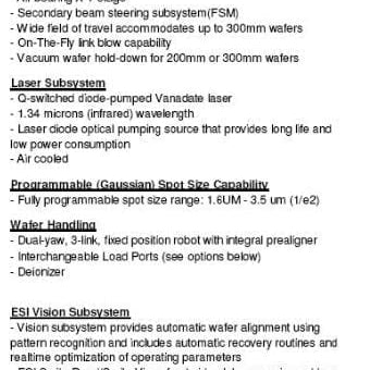 ESI 9830 Laser Repair System