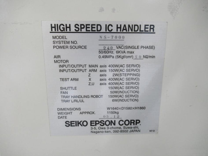 Seiko / Epson NS 7000 Handler