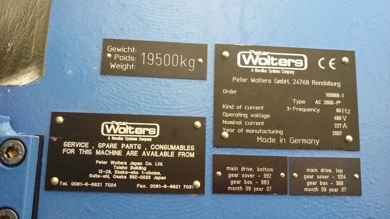Peter Wolters AC 2000 P 2 Double Sided Polisher