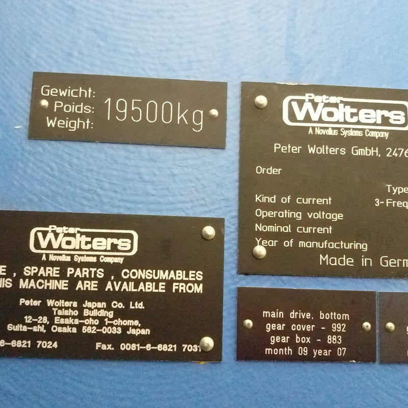 Peter Wolters AC 2000 P 2 Double Sided Polisher