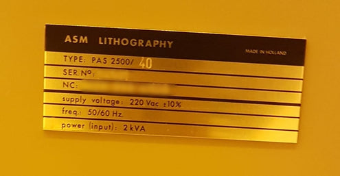 ASML PAS 2500 / 40 (UV 400) Stepper